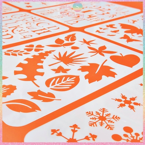 Thước nhựa rỗng Hotis vẽ hình, tô màu, hoạt tiết hoạt hình dễ thương - Set 4 tấm size A5