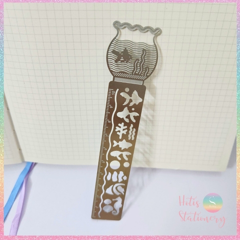 [HOTIS] Thẻ đánh dấu sách Ruler Bookmark thẻ kẹp sách thước rỗng vẽ họa tiết độc đáo