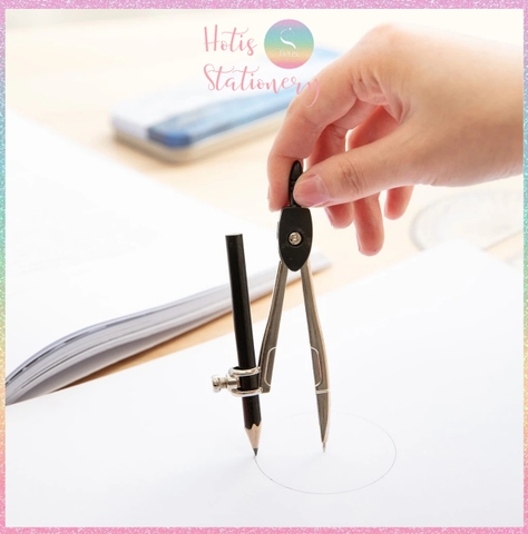 [HOTIS] Bộ Compa Thước Kẻ Eke 8 món DELI, Hộp thiếc cao cấp, tiện lợi