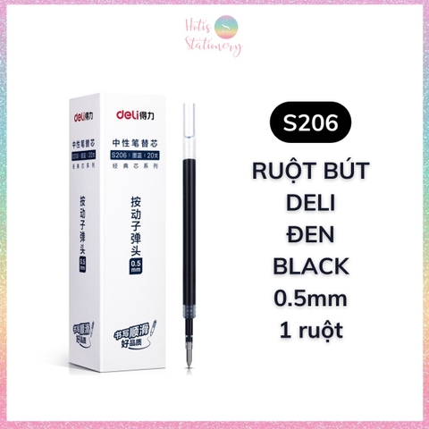 [HOTIS] 1 cây Bút bi gel bấm DELI ngòi 0.5mm bút bi bấm mực đều nhanh khô - A575/S101/A623/A057b/S60st/S60Pro