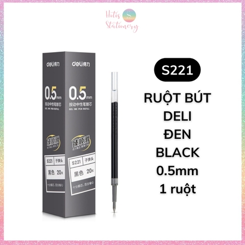[HOTIS] 1 cây Bút bi gel bấm DELI ngòi 0.5mm bút bi bấm mực đều nhanh khô - A575/S101/A623/A057b/S60st/S60Pro