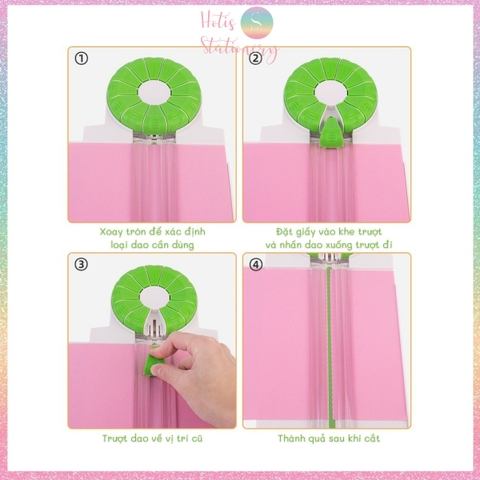 Bàn cắt giấy A4 12 dao Jef Trimmer cắt nét thẳng, đứt, răng cưa DIY