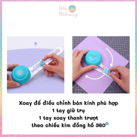 [HOTIS] Dụng cụ cắt hình tròn xoay 360 độ làm thủ công handmade DIY