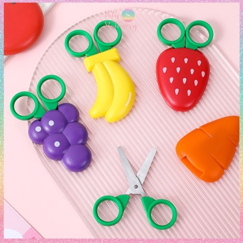 [HOTIS] Kéo trái cây mini đính nam châm, kéo cắt thủ công dành cho học sinh - KT 9.5X5.5cm