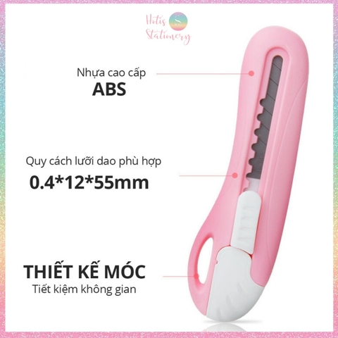 [HOTI] Dao rọc giấy Deli lưỡi thép không gỉ - Dao rọc mini bỏ túi kim loại tiện lợi văn phòng học sinh màu pastel