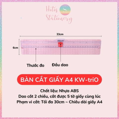 [HOTIS] Bàn cắt giấy KW-triO A4 Mini Light Paper Cutter No.13831 mỏng nhẹ nhỏ gọn tiện lợi