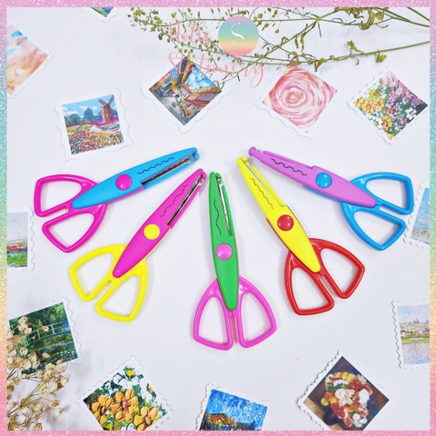 [HOTIS] Kéo răng cưa cắt giấy thủ công DIY handmade kéo lượn sóng quai vuông