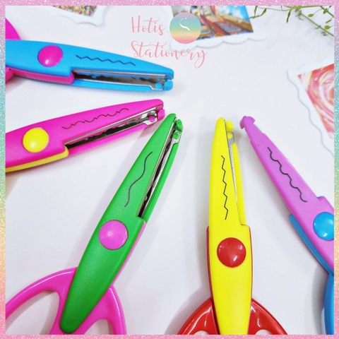 [HOTIS] Kéo răng cưa cắt giấy thủ công DIY handmade kéo lượn sóng quai vuông