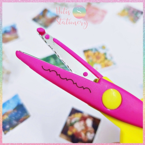 [HOTIS] Kéo răng cưa cắt giấy thủ công DIY handmade kéo lượn sóng quai vuông