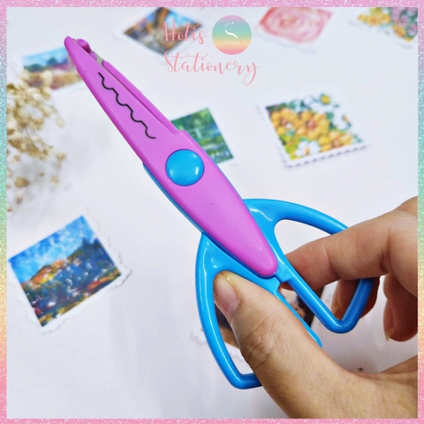 [HOTIS] Kéo răng cưa cắt giấy thủ công DIY handmade kéo lượn sóng quai vuông