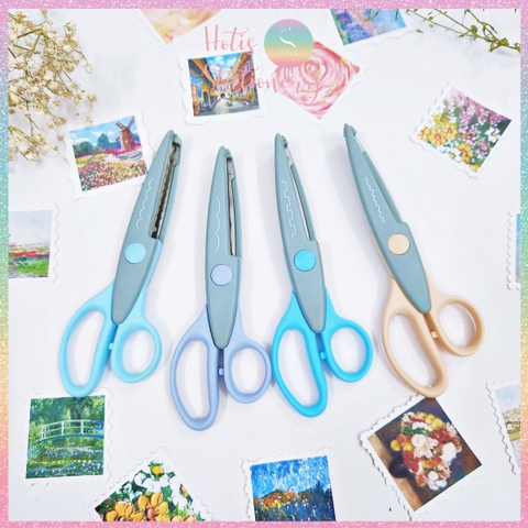 [HOTIS] Kéo răng cưa cắt giấy thủ công DIY handmade kéo lượn sóng quai to nhỏ