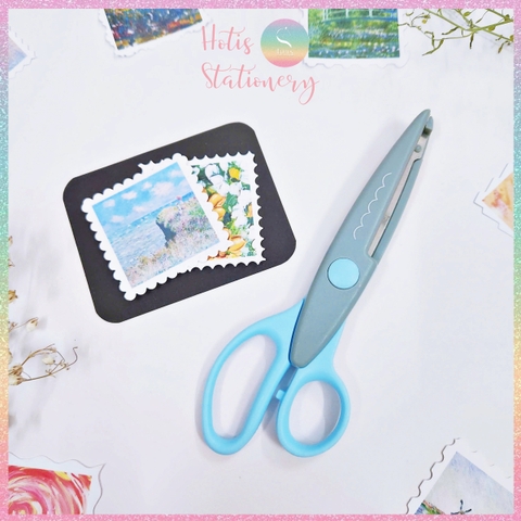 [HOTIS] Kéo răng cưa cắt giấy thủ công DIY handmade kéo lượn sóng quai to nhỏ