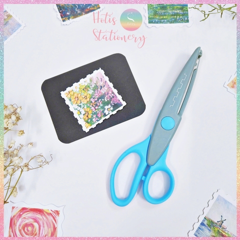 [HOTIS] Kéo răng cưa cắt giấy thủ công DIY handmade kéo lượn sóng quai to nhỏ