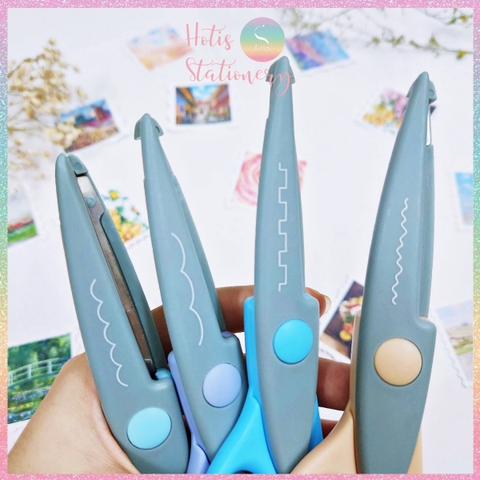[HOTIS] Kéo răng cưa cắt giấy thủ công DIY handmade kéo lượn sóng quai to nhỏ