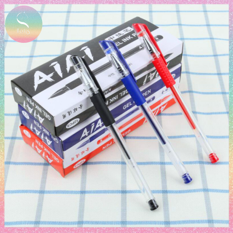 [HOTIS] Set 10 bút gel basic thân trong suốt, có nắp - Tặng thêm 2 bút