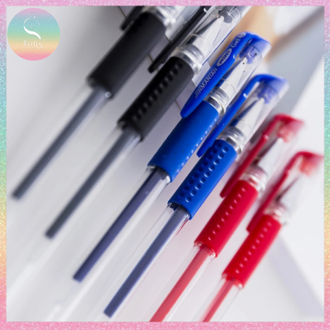 [HOTIS] Set 10 bút gel basic thân trong suốt, có nắp - Tặng thêm 2 bút