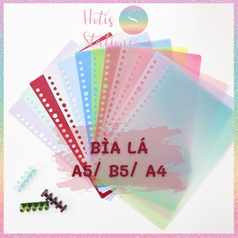 [HOTIS] Set 2 bìa lá nhựa rời A5/ B5/ A4 màu gradient, morandi làm sổ còng, planner