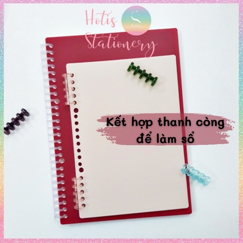 [HOTIS] Set 2 bìa lá nhựa rời A5/ B5/ A4 màu gradient, morandi làm sổ còng, planner