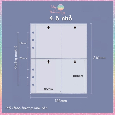 [HOTIS] Sheet meet Bìa lỗ A5 6 lỗ trong suốt đựng hình, sưu tầm card
