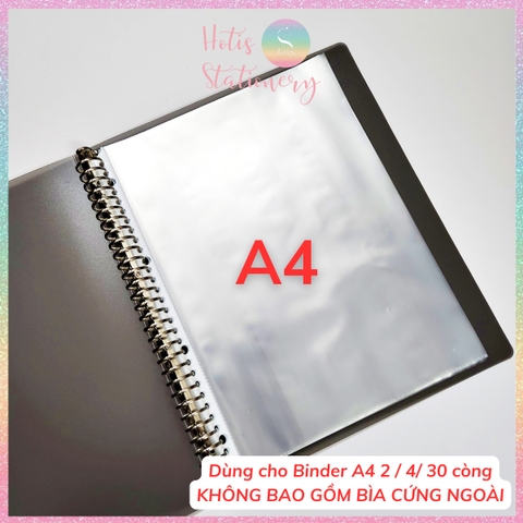 [HOTIS] Set 20 Bìa lá lỗ rời trong suốt KW-triO gắn bìa còng binder A4/ B5 - Không bao gồm bìa cứng
