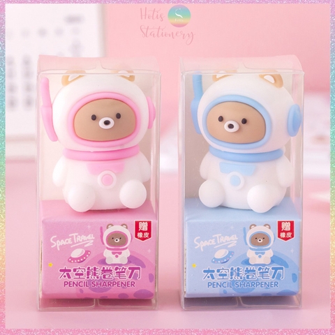 Chuốt chì Hotis hoạt hình silicon 3D ngộ nghĩnh, đồ gọt bút chì hình thú dễ thương - Tặng kèm gôm tẩy chì 4B