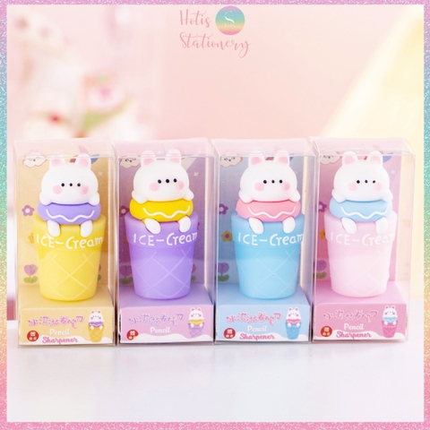 Chuốt chì Hotis hoạt hình silicon 3D ngộ nghĩnh, đồ gọt bút chì hình thú dễ thương - Tặng kèm gôm tẩy chì 4B