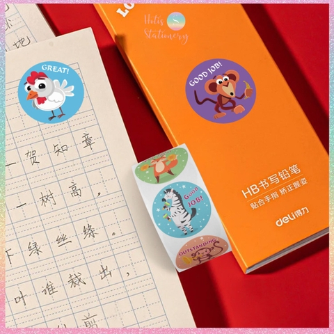 [HOTIS] Sticker Cuộn 500 Nhãn Dán Khen Thưởng Học Sinh - Tạo Động Lực, Kích Thích Học Tập, Phù Hợp Giáo Viên & Phụ Huynh