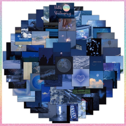 [HOTIS] Set Sticker nhiều mẫu size lớn 5 - 8cm, nhãn dán cán màng phim PVC không thấm nước, dán được nhiều lần