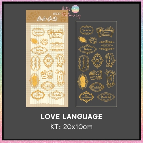 [HOTIS] Twinkle sticker vintage, nhãn dán ánh vàng lấp lánh, phong cách cổ điển