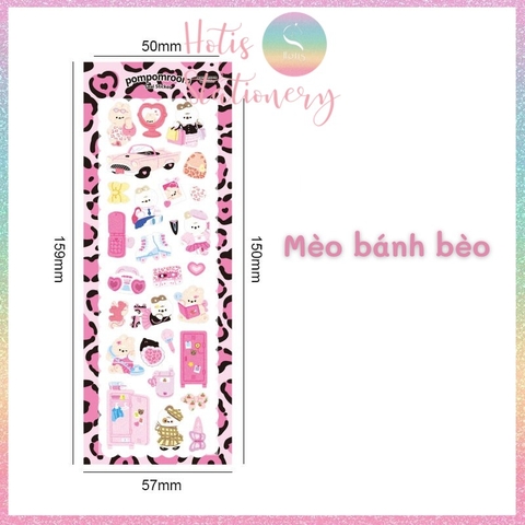 [HOTIS] [17 MẪU] Sticker trang trí card, toploader phong cách Hàn Quốc cán màng lấp lánh