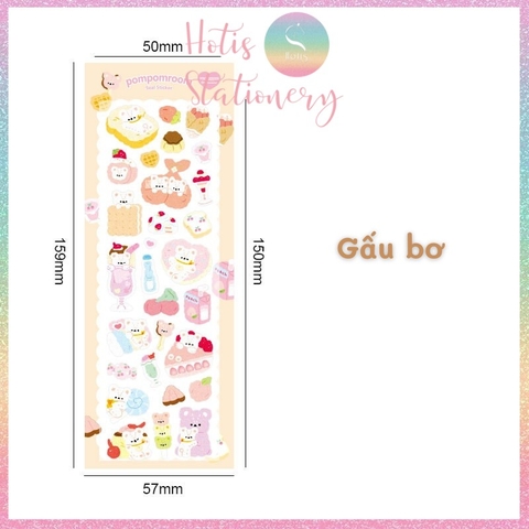 [HOTIS] [17 MẪU] Sticker trang trí card, toploader phong cách Hàn Quốc cán màng lấp lánh