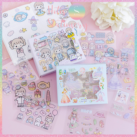 [HOTIS] Hộp 10 tờ Sticker Anime Nhật Hàn Trung trang trí sổ