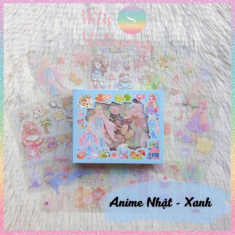 [HOTIS] Hộp 10 tờ Sticker Anime Nhật Hàn Trung trang trí sổ