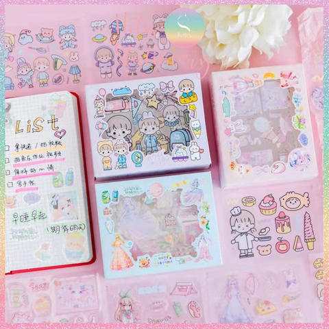 [HOTIS] Hộp 10 tờ Sticker Anime Nhật Hàn Trung trang trí sổ