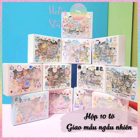 [HOTIS] Hộp 10 tờ Sticker Anime Nhật Hàn Trung trang trí sổ