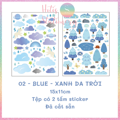[HOTIS] Sticker cây cỏ, đám mây Cloud Word trang trí card, toploader Hàn Quốc