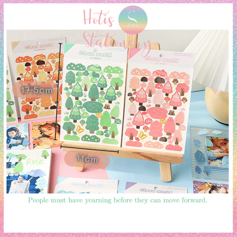 [HOTIS] Sticker cây cỏ, đám mây Cloud Word trang trí card, toploader Hàn Quốc