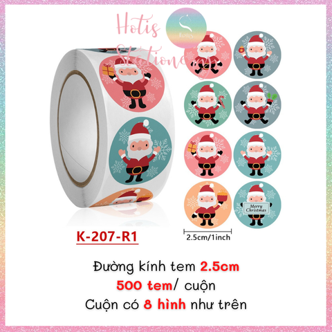 [HOTIS] 49 MẪU - Sticker nhãn dán Giáng Sinh Noel niêm phong trang trí hộp quà