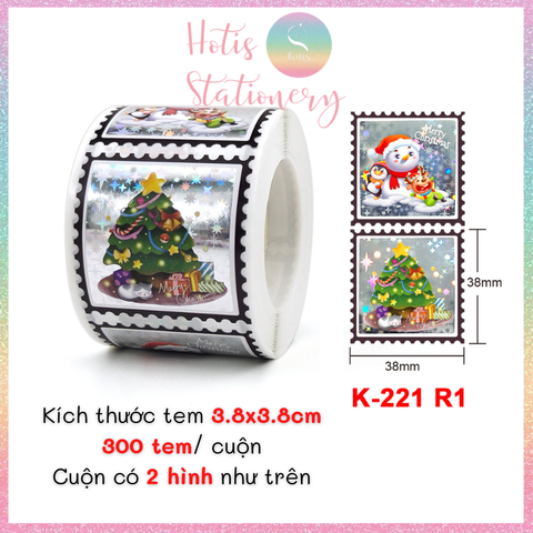 [HOTIS] 49 MẪU - Sticker nhãn dán Giáng Sinh Noel niêm phong trang trí hộp quà