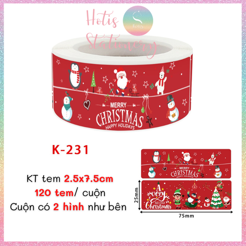 [HOTIS] 49 MẪU - Sticker nhãn dán Giáng Sinh Noel niêm phong trang trí hộp quà