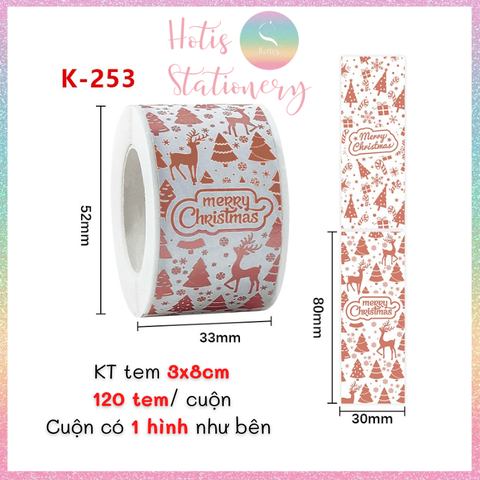 [HOTIS] 49 MẪU - Sticker nhãn dán Giáng Sinh Noel niêm phong trang trí hộp quà