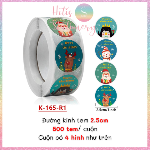 [HOTIS] 49 MẪU - Sticker nhãn dán Giáng Sinh Noel niêm phong trang trí hộp quà