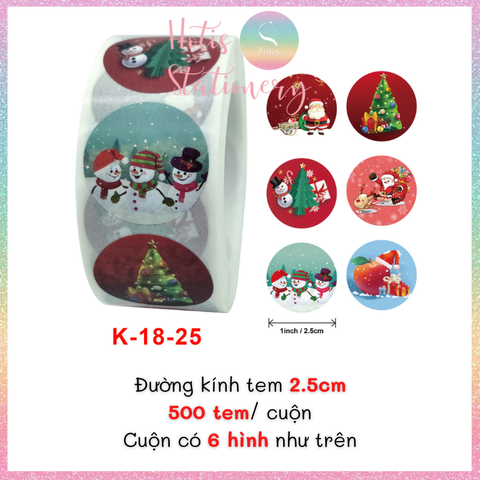 [HOTIS] 49 MẪU - Sticker nhãn dán Giáng Sinh Noel niêm phong trang trí hộp quà