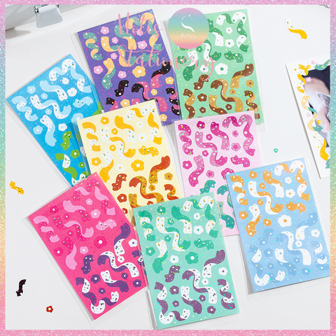 [HOTIS] Sticker ruy băng hoa trang trí sổ tay, card, toploader