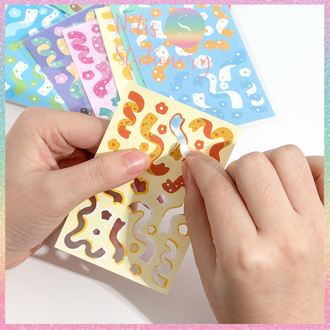 [HOTIS] Sticker ruy băng hoa trang trí sổ tay, card, toploader