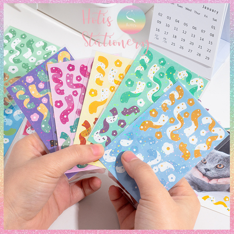 [HOTIS] Sticker ruy băng hoa trang trí sổ tay, card, toploader