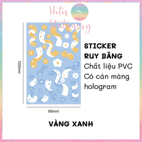 [HOTIS] Sticker ruy băng hoa trang trí sổ tay, card, toploader