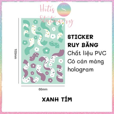 [HOTIS] Sticker ruy băng hoa trang trí sổ tay, card, toploader
