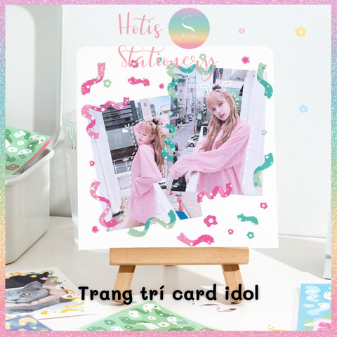 [HOTIS] Sticker ruy băng hoa trang trí sổ tay, card, toploader