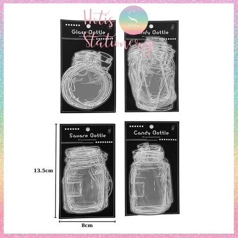 [HOTIS] [MIX MẪU] Sticker chai lọ trong suốt trang trí sổ vintage retro